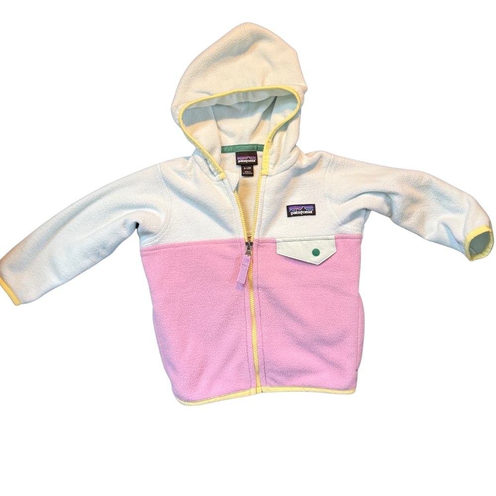Patagonia Pink and Light Blue Baby Micro D® Snap-T® Jacket Like New